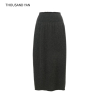 Ensemble tricoté 2 pièces pour femme : Cardigan en laine et cachemire et jupe midi élégante en laine de yak, taille haute, boutonnée, manches longues, ensemble chaud