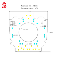 CGX IR y LED Blanco Bicolor PCBA ODM OEM SMD Diodo 1 oz Placa PCB de Cobre Luces de Advertencia Rojas/Azules Cámara de Visión Nocturna CCTV