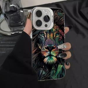 <span class=keywords><strong>Lion</strong></span> coloré Photo impression plaqué <span class=keywords><strong>argent</strong></span> clé TPU PC étui de téléphone portable pour Iphone 8 X Xr Xs 11 12 13 14 15 16 17 Pro Max - Product Image 6