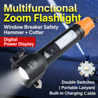 Lampe torche tactique en alliage d'aluminium, type C rechargeable, pour usage extérieur d'urgence