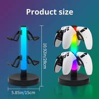 Bande lumineuse LED intelligente RGB moderne noir et blanc pour bureau, contrôle par application, alimentation USB, support de rangement pour console de jeu PS5 Pro/Slim