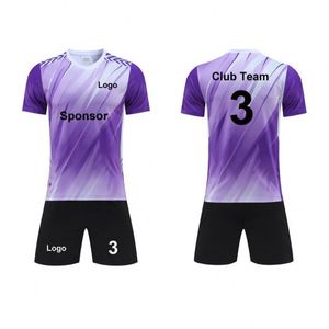เสื้อฟุตบอลสีม่วงขายดีที่สุดปี 2026 รุ่นใหม่ โลโก้ซัพพลายเออร์ ไซส์พลัส ยูนิเซ็กซ์ โพลีเอสเตอร์ 100% 220 กรัม พิมพ์ลายด้วยความร้อน - Product Image 1