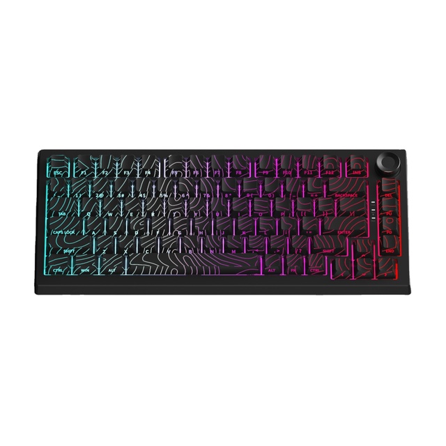 K81 Customizable Three-Mode 2.4Ghz Wireless RGB Backlit USB 2.0 82 Keys Mechanical Shaft Side Engraving Keyboard Office Gaming
