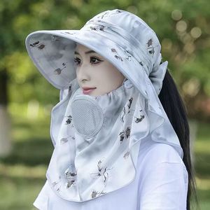 Sombrero de sol de ala ancha de verano con cubre cuello, protección UV transpirable para ciclismo al aire libre, recolección de té, color rosa - Product Image 3