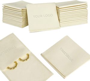 Bolsa de Joyería de Microfibra Personalizada con Logotipo, Bolsa de Joyería de Microfibra Suave para Anillos, Aretes y Empaque de Regalos - Product Image 1