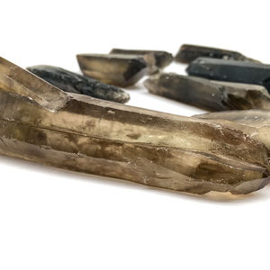 Varitas de cristal al por mayor a granel naturales, varita de cuarzo ahumado crudo en bruto, cristales de palo, punto ahumado para Decoración - Product Image 1