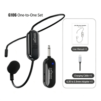 Microphone-casque sans fil 2,4 GHz supercardioïde avec batterie intégrée pour enseignant, guide touristique, amplificateur Little Bee un-vers-deux