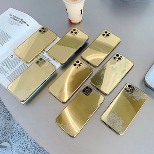 Customized Phone Case Luxury Brand OEM Gold Plating Metal Phone Case For Iphone 13 Pro Max Mobile Cases Cover