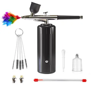  Airbrush Makeup Gun 0.3mm Needles Air Spray Pen for Beauty  Cosmetic Skin Care Tattoos Manicure Body Painting - Black : Beauty &  Personal Care