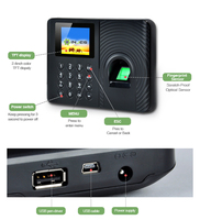 INJES, el más barato, oficina, USB, independiente, Informe de autoservicio, biométrico, huella dactilar, tiempo de asistencia, reloj sin software