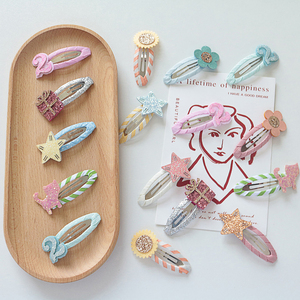 Pinzas para el Cabello con Flores y Estrellas de Dibujos Animados para Niñas, Horquillas de Plástico Hechas a Mano, Estilo Dulce, con Brillantina, Diseño de Fábrica - Product Image 4