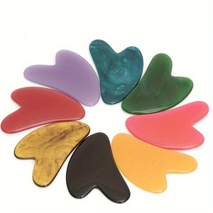 Herramienta de masaje Gua Sha, raspador de cera de resina Natural, masaje <span class=keywords><strong>Facial</strong></span> en forma de corazón, tabla <span class=keywords><strong>Guasha</strong></span> para masajear raspado - Product Image 1