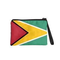 Dompet Koin Kanvas Fashion Bendera Nasional Guyana yang Bagus, Dompet Mini dengan Ritsleting dan Cetakan Digital untuk Kartu Kredit dan Koin