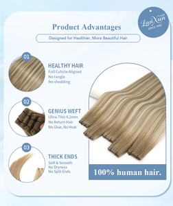 Extensions <span class=keywords><strong>de</strong></span> <span class=keywords><strong>cheveux</strong></span> humains Genius Wefts, <span class=keywords><strong>nouvelle</strong></span> tresse invisible à cuticules alignées, fabriquées à la main, qualité russe, vente en gros Lanxun - Product Image 5