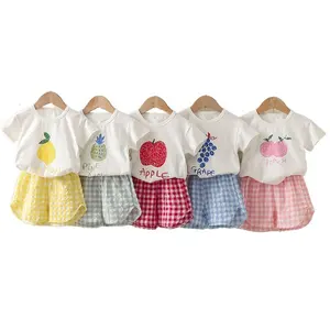 Костюм детский из двух предметов, милые летние шорты с коротким рукавом для мальчиков и девочек, детская одежда