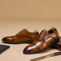 Nouvelles Chaussures Oxford Formelles d'Automne pour Hommes 2025 en Cuir Véritable, à Lacets, Imperméables, Souples et Respirantes, à Bout Pointu