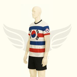 ชุดเสื้อฟุตบอลแบบกำหนดเอง ปี 2026 ลายพิมพ์แบบซับลิเมชั่น ดีไซน์เกาหลี ผ้าเนื้อสัมผัสพิเศษ ชุดฟุตบอลชาย - Product Image 3