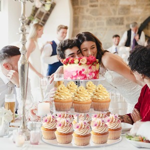 Support à cupcakes en acrylique à 3 niveaux, tour à desserts, présentoir à cupcakes et biscuits, plateau à pâtisserie réutilisable pour mariage, anniversaire - Product Image 5