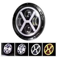 Phare avant rond haute puissance à LED pour motos tout-terrain, 12 volts, 7 pouces, pour Jeep Wrangler Jk Truck