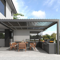 Pergola moderne en alliage d'aluminium robuste à toit motorisé résistant aux intempéries pour cour