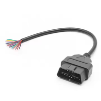 OBD-II OBD2 16 Pin Female to to End Open Plug Wire Round Extension Connector Diagnostic Cable(11.8in/0.3m)