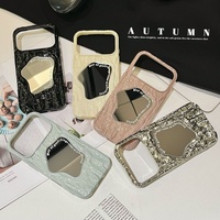 Coque de luxe pour iPhone 17, 16, 15 Pro Max, effet miroir irrégulier 3D texturé froissé pour iPhone
