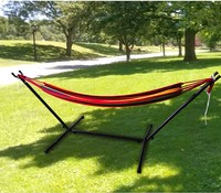 Hamac d'extérieur avec support et filet Loustics Hamac en tissu Support portable en acier pour hamac