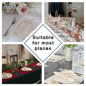 Servilletas de Tela de Poliéster - 19*19 Pulgadas, Negras, Lavables, con Bordes Dobladillos para Restaurante/Boda/Hotel - Product Image 3