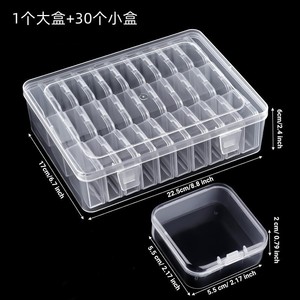 Transparent PP Bead Organizer Box 30 Compartment Storage Case Flip Lid Stackable Desktop Container for Jewelry Crafts - Product Image 4