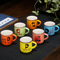 Tasse en céramique avec logo personnalisé d'usine Mini 70ml tasses en céramique imitation émail petites tasses à thé émaillées
