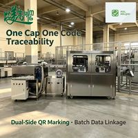 Machine de marquage laser haute vitesse pour codes internes et externes de bouchons de bouteilles avec alimentation automatique, collecte efficace des données et traçabilité