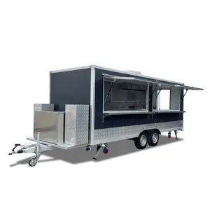 Ukung Europese Standaard Vierkante Voedsel Trailer Met Volledige Keuken Apparatuur Outdoor Catering Mobiele Voedsel Trailer Fast Food Winkelwagen