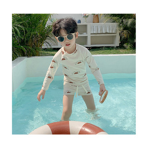 Vendita calda ragazzi costumi da bagno 2 pezzi moda mare crema solare a maniche lunghe costume da bagno <span class=keywords><strong>per</strong></span> i <span class=keywords><strong>bambini</strong></span> - Product Image 3