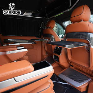 CARRIDE Vito Model Auto Interieur SUV MPV Modificatie Ombouw Bruin Ivoor Leder Lounge <span class=keywords><strong>Bed</strong></span> Sterrenhemel Plafond Cinema Scherm - Product Image 3