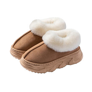 Bottes d'hiver en coton doux à semelle épaisse de 6 cm pour femmes et hommes, bottes de neige chaudes avec doublure en fourrure, pantoufles courtes pour couples - Product Image 5