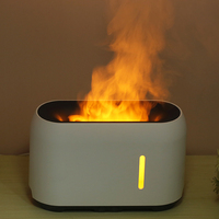 Diffuseur d'huiles essentielles ultrasonique électrique à flamme, télécommande, lumière LED, matériau plastique écologique, hôtel