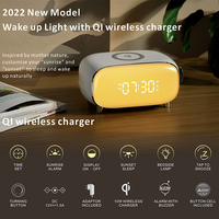 Draadloze Oplader Wake Up Light Digitale Wekker Nachtlamp