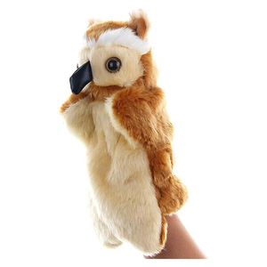 Marioneta <span class=keywords><strong>de</strong></span> Mano <span class=keywords><strong>de</strong></span> Peluche <span class=keywords><strong>de</strong></span> Búho Marrón <span class=keywords><strong>de</strong></span> 10 Pulgadas con Nariz Negra y Pelaje Suave para Juego Imaginativo y Contar Historias en la Habitación del Bebé - Product Image 3