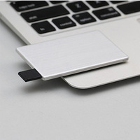 Clé USB 2.0/3.0 haut de gamme en métal OEM, format carte, avec logo personnalisé, 1 Go-128 Go, garantie 2 ans, retour et remplacement