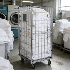 भारी शुल्क स्टील भंडारण रोल कंटेनर पिंजरे में चल ट्रॉली लॉजिस्टिक्स परिवहन अनुकूलित बड़ी क्षमता मजबूत संरचना - Product Image 1