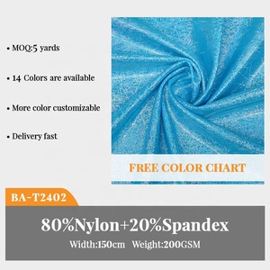 Nuevo diseño Mystic <span class=keywords><strong>Yellow</strong></span> Glitter Elástico Spark Shimmer Lámina metálica Poliamida <span class=keywords><strong>Spandex</strong></span> Tela Traje de baño Patinaje Ropa de baile Tela - Product Image 3