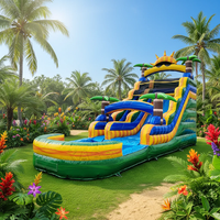 Nouveau design, directement de l'usine, toboggan aquatique gonflable en PVC coloré, toboggan aquatique gonflable commercial en PVC pour la location de fêtes d'enfants