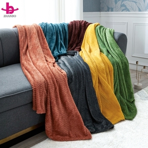 Chất Lượng Cao Nổi <span class=keywords><strong>Flannel</strong></span> Lông Cừu Chăn Sọc Chăn Ném Một Sóng Hai Lớp Mô Hình - Product Image 2