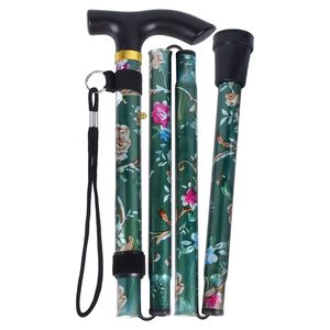 Bastón plegable <span class=keywords><strong>de</strong></span> aluminio con mango con diseño <span class=keywords><strong>de</strong></span> flores moradas para <span class=keywords><strong>mujer</strong></span>, para caminar. - Product Image 3