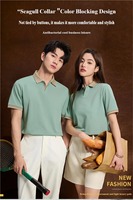 Polo pour homme à col en V rafraîchissant, antibactérien 7A, col color block, respirant, décontracté et professionnel, manches courtes, tailles M-4XL
