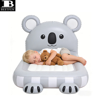 Lit de voyage gonflable pour tout-petits en forme de koala mignon, matelas pneumatique floqué pour enfants, mobilier confortable pour la maison, le camping et les nuits à la maison