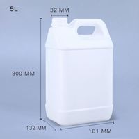 Baril à eau en plastique HDPE vide de 5 L, seau carré, bidon d'huile, bidon à vendre