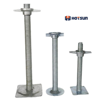 Équipement de réglage de hauteur robuste pour coffrage de construction, étaisage et échafaudage : Base de vérin à vis réglable galvanisée