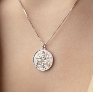 Loveher bijoux rétro mode montagne et mer <span class=keywords><strong>carte</strong></span> collier 925 argent laiton adapté aux femmes cadeaux pour un usage général - Product Image 4