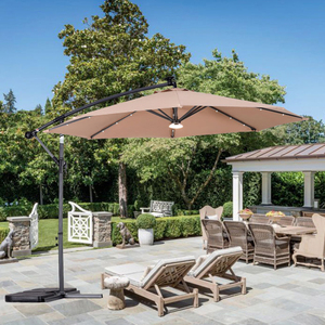 Venta al por mayor retro bohemio LED Patio paraguas gran jardín terraza sombrilla impermeable al aire libre playa sombrilla <span class=keywords><strong>para</strong></span> hoteles del proveedor mejor - Product Image 4